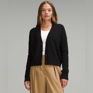 Lululemon Alpaca Wool Cardigan Sweater, Black, Approx M/L